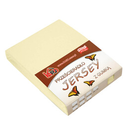 KARO Prześcieradło jersey z gumką 80x200 kremowe 003