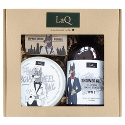 LaQ, Zestaw: Doberman - żel pod prysznic, peeling