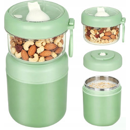 POJEMNIK NA MUSLI JOGURT ŚNIADANIE LUNCH ZE SZTUĆCAMI