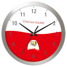 Zegar aluminiowy Czas na Polskę