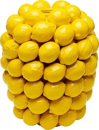 Kare Designerski wazon Lemon Juice, żółty, dekoracyjny wazon,