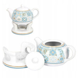 Dzbanek do Herbaty Z Podgrzewaczem Ceramiczny 1L Piękny