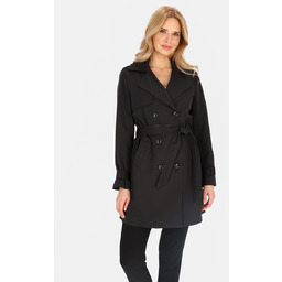 Dwurzędowy Przejściowy Trencz Damski Z Paskiem