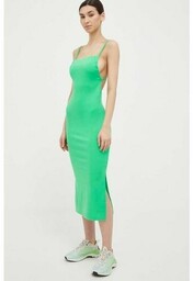 4F sukienka kolor zielony maxi dopasowana