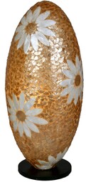 Woru Lampa stołowa Lion Capiz muszle motyw kwiatowy