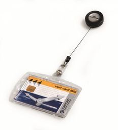 Holder do karty DURABLE 54X85mm z mechanizmem ściągającym