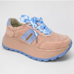 Damskie Sneakersy na Platformie z Satynowymi Sznurowadłami 36