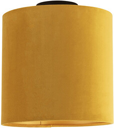 QAZQA Lampa sufitowa z abażurem z weluru ochrowym