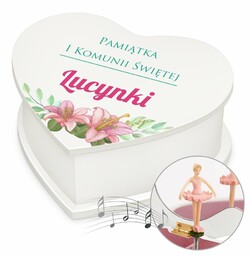 Szkatułka na biżuterię w kształcie serca z pozytywką