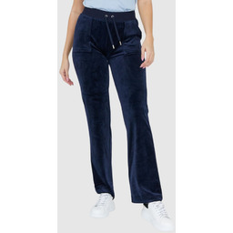 JUICY COUTURE Granatowe spodnie dresowe damskie z weluru