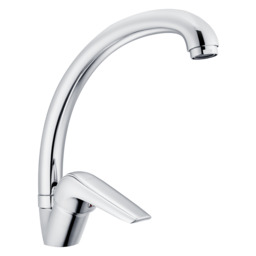 Bateria jednouchwytowa zlewozmywakowa sztorcowa asymetryczna chrom AQUA