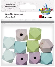 Koraliki drewniane pastelowe 15mm 10szt Titanum TI484103-30083