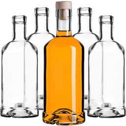 Szklana butelka na alkohole Tadek 500ml z korkiem