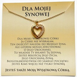 Naszyjnik z dedykacją dla Synowej od Teściowej złoty