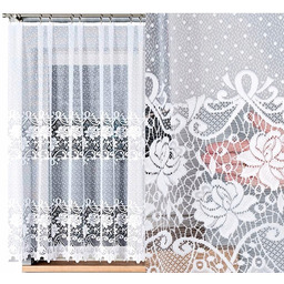 Firana żakardowa Demetria 400x160cm prosta (gotowa) z obszyciem