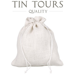 KREMOWY WOREK Z JUTY 26x30 cm