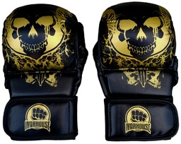 WarHouse Rękawice MMA Sparingowe Skull Gold