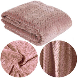 Koc 220 x 200 Mikrofibra Design Cindy Pudrowy