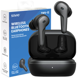 Słuchawki bezprzewodowe Anc Savio TWS-12 Bluetooth 5.3 Bateria