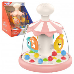 Kolorowe Zwierzątka Różowy Bączek z Kulkami Karuzela Woopie