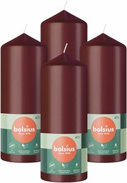 Bolsius Świeca Pieńkowa, Bordowy, 4 Sztuki