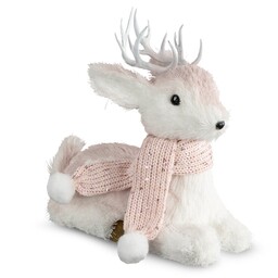Eurofirany Figurka świąteczna Jeleń 21x10x24 biała 173
