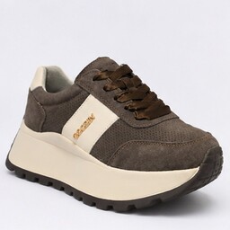 Damskie Sneakersy Goodin Coffee na Platformie  Zamszowe