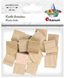 Kostki drewniane płytki 20x18x5mm 26szt Titanum TI484127-30434