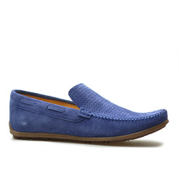 Mokasyny Pan 1278P Niebieskie zamsz