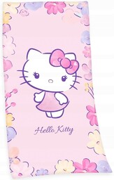 Ręcznik Bawełniana Hello Kitty 75x150 Różowy Kąpielowy Kotek