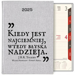 KALENDARZ TERMINARZ SREBRNY B5 2025 PREZENT CYTAT WP