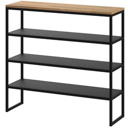 Półka na buty loft LIGHT metalowa z drewnianym