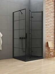 Kabina prysznicowa 90x90 prawa D-0290A/D-0121B New Soleo Black