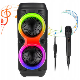 Głośnik Bluetooth Przenośny Bezprzewodowy Karaoke Mikrofon