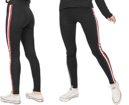Legginsy z Lampasami Getry Damskie Rurki 5001 M/6