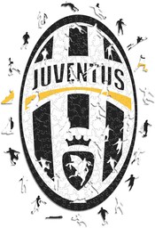 Iconic Puzzles, Juventus Retro Logo, oficjalny produkt, drewniane