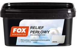 Masa cienkowarstwowa RELIEF PERŁOWY WHITE 1kg FOX