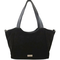 Torebka damska zamszowa typu worek - Czarna