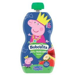 BoboVita Świnka Peppa Mus jabłko i truskawki