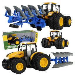 Traktor rolniczy z pługiem - zabawka dla dzieci,
