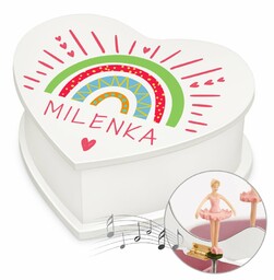 Szkatułka na biżuterię w kształcie serca z pozytywką