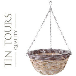WIKLINOWY KOSZ WISZĄCY NA KWIATY 28x28x15/50 cm