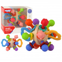 Gryzak Miękka Grzechotka 2w1 Zabawka Sensoryczna dla Niemowląt