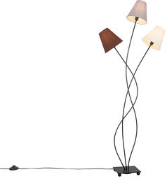 QAZQA Designerska lampa podłogowa czarna z abażurami