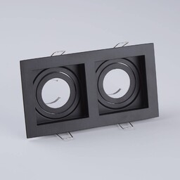 Searchlight Oprawa wpuszczana Grid Two, 2-punktowa, czarna, 18,5x10cm,
