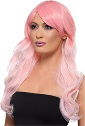 Fashion Ombre Wig, Wavy, Long, Pink, Heat Resistant/