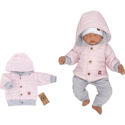 Kurtka pikowana niemowlęca jesienna różowa 80