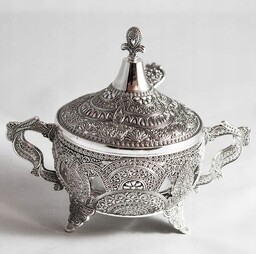 Srebrna cukiernica łyżeczka metalowa platerowana