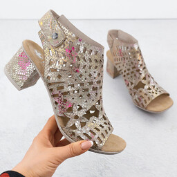 Sandały damskie zabudowane ażurowe Rieker 64780-90