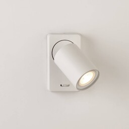 Searchlight Kinkiet z przełącznikiem, biały, aluminium, przełącznik, GU10